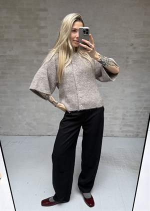 Amaya fluffy knit cardigan Beige Melange Neo Noir 